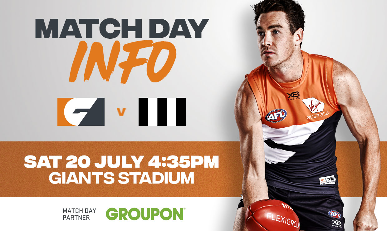 Round 18: GIANTS vs Collingwood at GIANTS Stadium The GIANTS take on Collingwood at GIANTS Stadium on Saturday, July 20 - AFL,GWS Giants,Collingwood,GIANTS Stadium